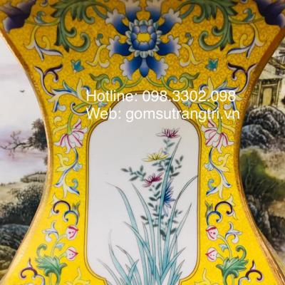 BÌNH TỨ GIÁC HỌA TIẾT TỨ QUÝ